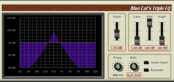 Step 11 - Adjust the Triple EQ parameters Step 11 - Adjust the Triple EQ parameters